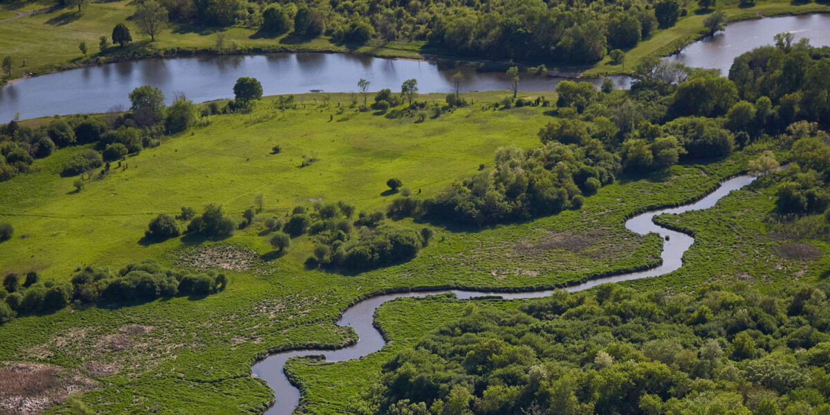 River and feeding stream